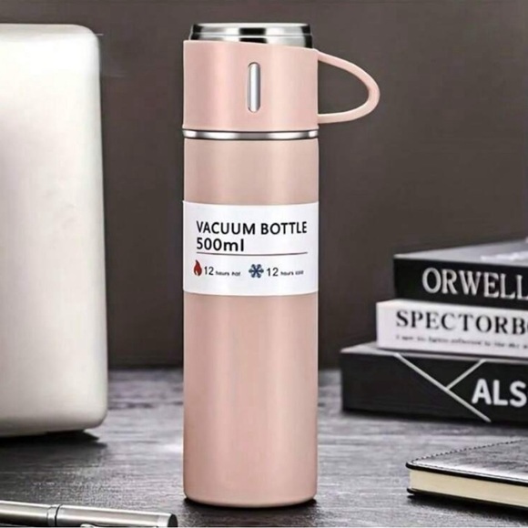 1 Set Stainless Steel Thermal Cup, Double Layer Leakproof Insulated Water Bottle - Picture 6 of 15
